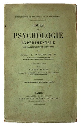 Item #10344 Cours de psychologie expérimentale, (sensations et perceptions). Trad. de l'anglais...