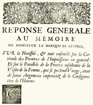 Item #12265 Réponse générale au Mémoire de Monsieur le Marquis de Gesvres, sur la...