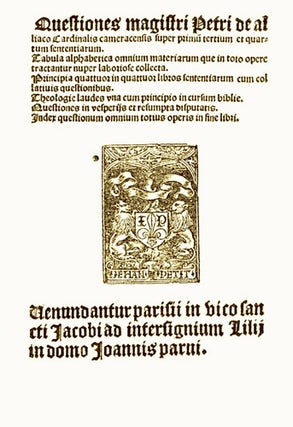 Item #1354 Questiones, Magistri Petri de Alliaco Cardinalis cameracensis super primû...