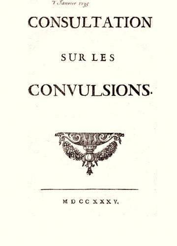 Item #15649 Consultation sur les convulsions. COURCIER DU SAULT, V. J. Bidal d' ASFELD etc., N. PETITPIED.