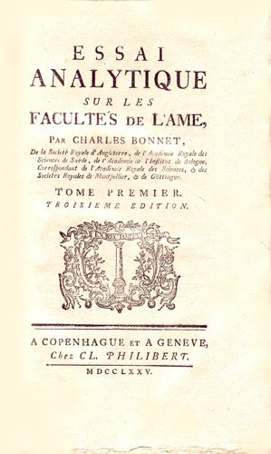 Item #16572 Essai analytique sur les facultés de l'âme, 3e édition. BONNET, Charles.