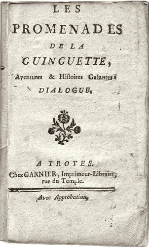 Item #17367 (PROMENADES DE LA GUINGUETTE), (Les), aventures et histoires galantes. Dialogue.