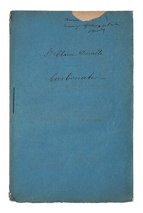 Item #18356 Mémoire sur les combinaisons des carbonates métalliques avec les carbonates...