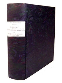 Item #18993 Rapport sur le service des aliénés, Département de la Meuse. Exercice 1844. Revue...