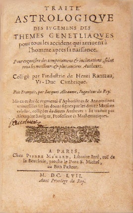 Item #19156 Traité astrologique des jugemens des thèmes génétliaques, pour tous les accidens...