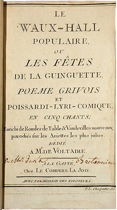 Item #19290 Le Waux-hall populaire, ou les Fêtes de la guinguette, poème grivois et...