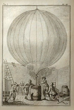 Description des expériences de la machine aérostatique de MM. de Montgolfier, et de celles auxquelles cette découverte a donné lieu; suivie de Recherches sur la hauteur à laquelle est parvenu le Ballon du Champ-de-Mars... D'un Mémoire sur le gaz inflammable.... D'une lettre sur les moyens de diriger ces Machines...