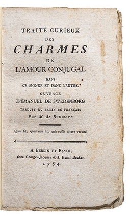 Item #19690 Traité curieux des charmes de l'amour conjugal, dans ce monde et dans l'autre,...