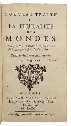 Nouveau traité de la pluralité des mondes, traduit du latin en françois par M. D*** (Dufour)