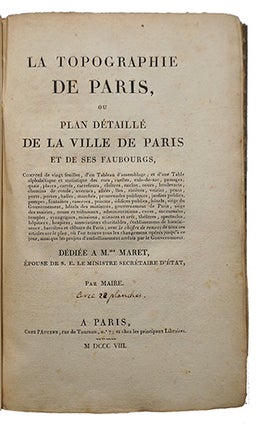 Topographie de Paris ou plan détaillé de la ville de Paris et de ses faubourgs