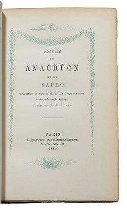 Poésies, traduction en vers de M. de La Roche-Aymon.
