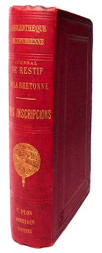 Item #20833 Mes inscripcions, Journal Intime (1780-1787)... Avec préface, notes et index par Paul Cottin. RESTIF DE LA BRETONNE, N.