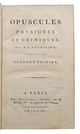 Opuscules physiques et chimiques, Seconde édition.