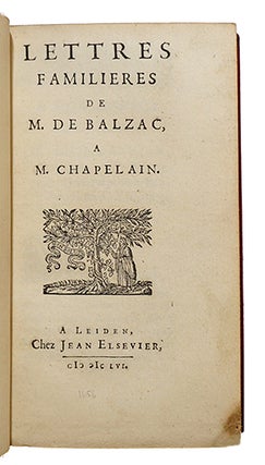 Lettres familières de Monsieur de Balzac à Monsieur Chapelain