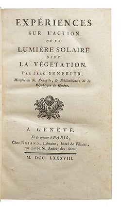 Expériences sur l'action de la lumière solaire dans la végétation