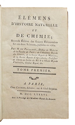 Elémens d'histoire naturelle et de chimie, Seconde édition des Leçons élémentaires sur ces deux sciences publiées en 1782.