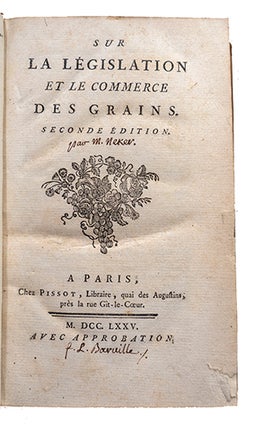 Sur la législation et le commerce des grains, seconde édition.