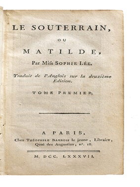 Le souterrain, ou Matilde, traduit de l'anglais sur la seconde édition.