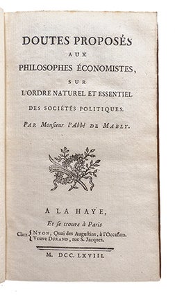 Doutes proposés aux philosophes économistes sur L'Ordre naturel des sociétés politiques