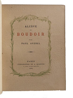 Alcôve et Boudoir, (scènes de la comédie humaine).