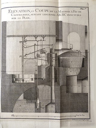 Description d'une machine à feu construite pour les salines de Castiglione, avec des détails sur les machines de cette espèce les plus connües, & sur quelques autres machines hydrauliques, suivi d'un mémoire sur la construction des salines & sur la qualité des sels &c.