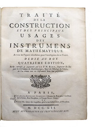 Traité de la construction et des principaux usages des instrumens de mathématiques, avec les figures nécessaires...
