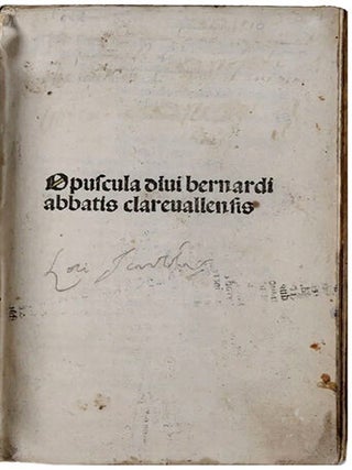 Opuscula, divi bernardi abbatis clarevallensis... a Philotheo de Brexia aetita... (colophon) "Impressaqz per Simone Bivilaqua Papiensem Venetiis.... die xvij Octobris Mcccclxxxxv".