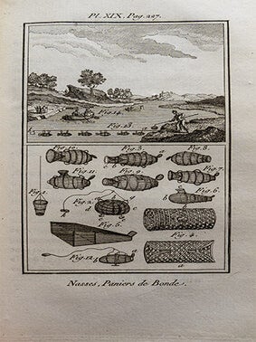 Pisciceptologie ou l'art de la pêche à la ligne, discours sur les poissons, la manière de les prendre et de les accommoder; la pêche au filets et autres instruments; suivi d'un traité des etangs, viviers, fossés, réservoirs, et les moyens d'en tirer avantage; avec un grand nombre de figures en taille-douce ou descriptions des pièges propres à ces différentes pêches.