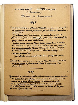 Journal littéraire. Fragments. Rémy de Gourmont, années 1897, 1899, 1905.