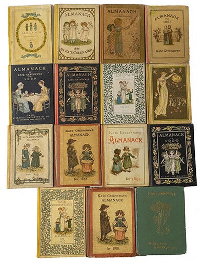 Item #21655 Rare collection de 15 almanachs. GREENAWAY, Kate.