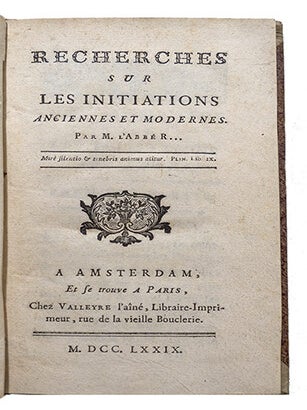 Recherches sur les initiations anciennes et modernes
