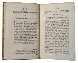 Copy of a letter from a French lady at Paris, Giving a particular account of the manner in which Prince Edward was arrested.