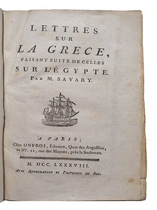 Lettres sur la Gr&egrave;ce, faisant suite de celles sur l'Egypte.