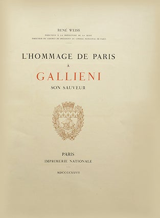 L'Hommage de Paris à Gallieni son sauveur