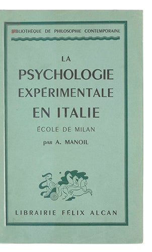 Item #878 La psychologie expérimentale en Italie, Ecole de Milan. MANOIL, A.